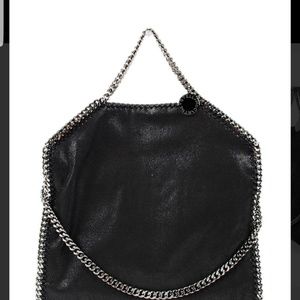 Women's black 3 chain shaggy falabella bag